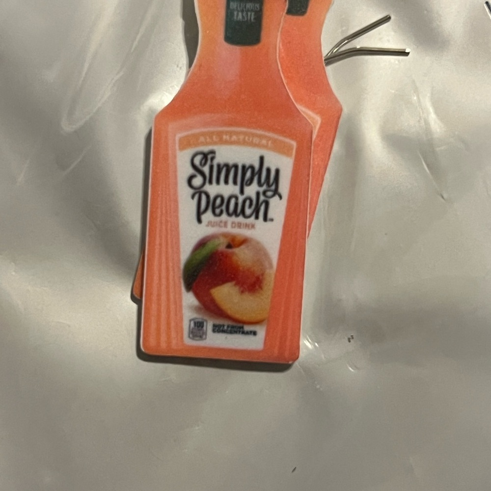 Simply Peach Juice Drink Earrings
